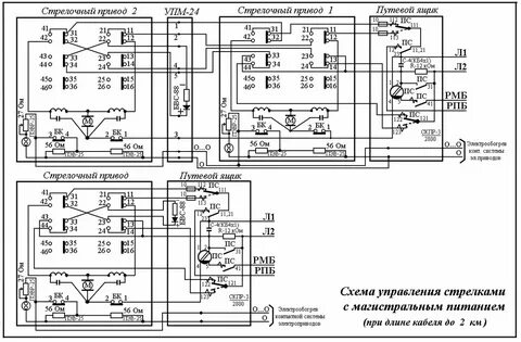 Двухпроводная схема стрелок