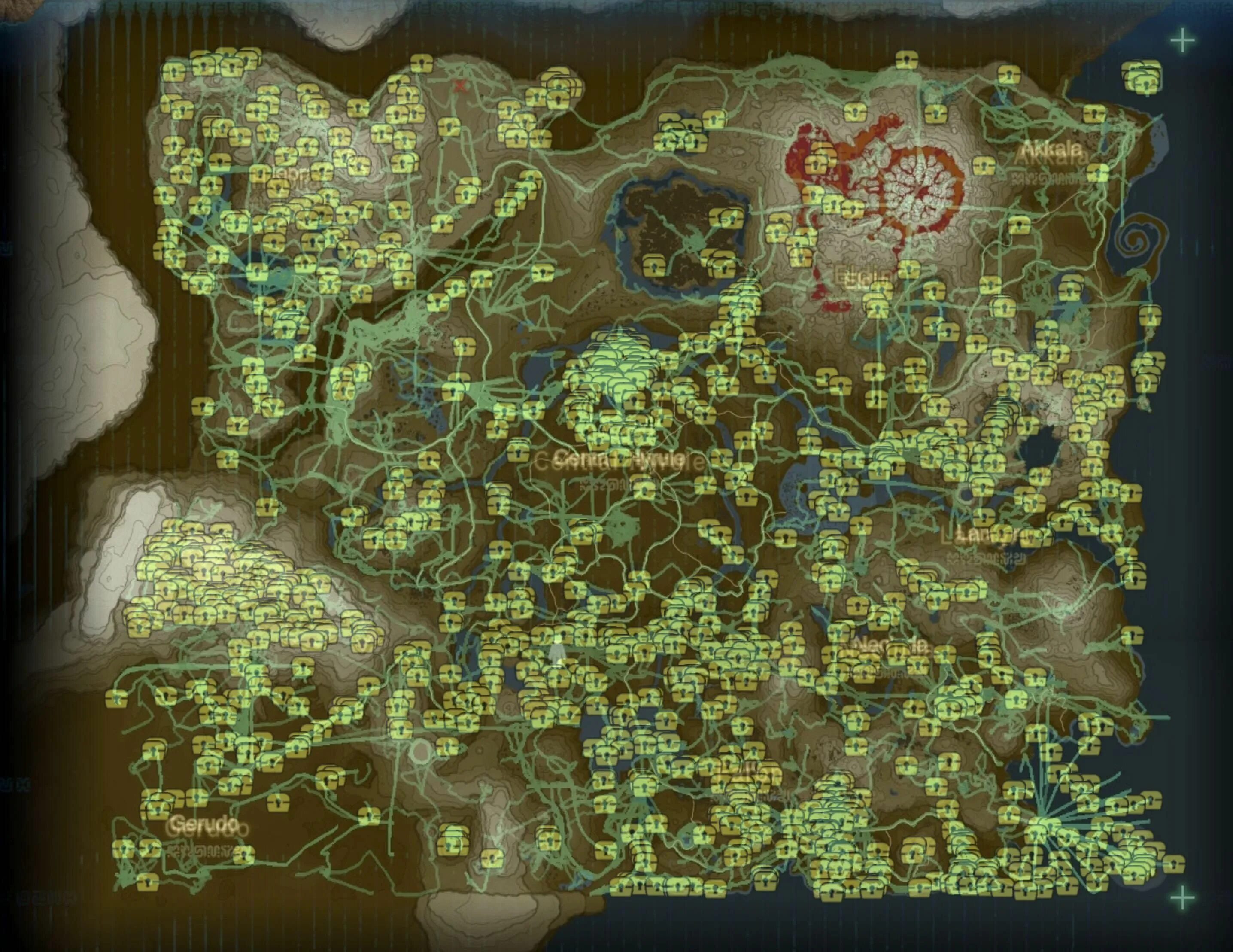 Zelda botw map. BOTW карта. BOTW карта всех святилищ. All Shrines BOTW.