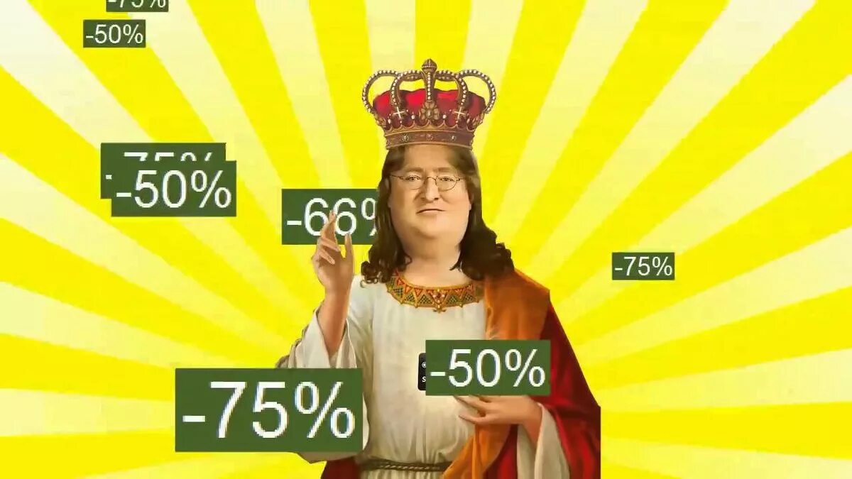 Гейб Ньюэлл скидки. Скидки Steam gif. Мем скидки в стиме. Gabe Newell Steam скидки. Когда была скидка на игру