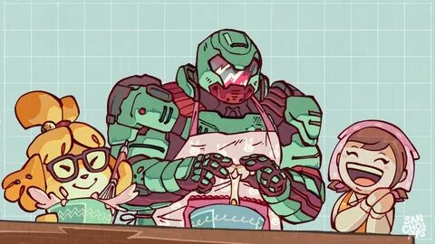 Doomguy and Isabelle Memes: The Ultimate Crossover.