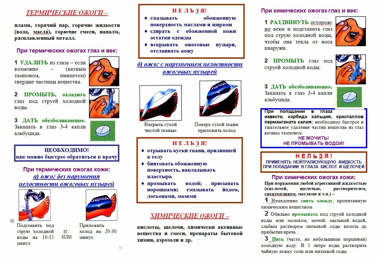 Буклет профилактика термических ожогов. Буклет первая помощь при ожогах. Буклет первая помощь при термических ожогах. Что делать при термическом ожоге глаза