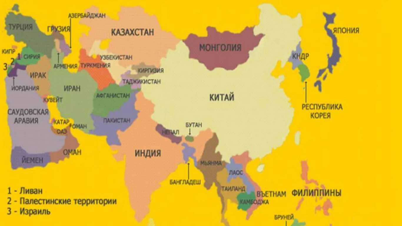 Где больше в китае или в индии. Политическая карта Азии со странами и столицами. Страны Восточной Азии политическая карта. Политическая карта зарубежной Азии со странами и столицами. Карта центральной Азии со странами крупно.