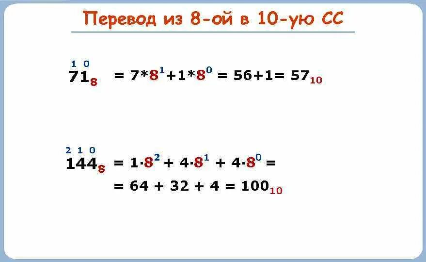 Из 10 системы в 8. Перевод из 10 в 8. Как переводить из 10 системы в 8. Перевести из 8ой в 10ую.