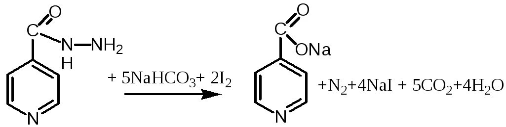 Реакция с изониазидом. Изониазид йодометрия. Йод и тиосульфат натрия реакция. Изониазид щелочной гидролиз. Nahco3 hi