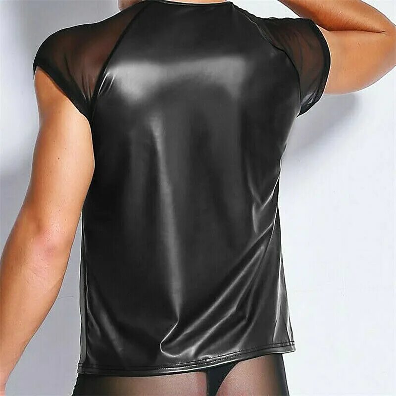 Wee jean. Кончил на кожаное обтягивающее платье мини. Прозрачная рубашка. Прозрачная кожа одежда. Saint laurent spring 2014.