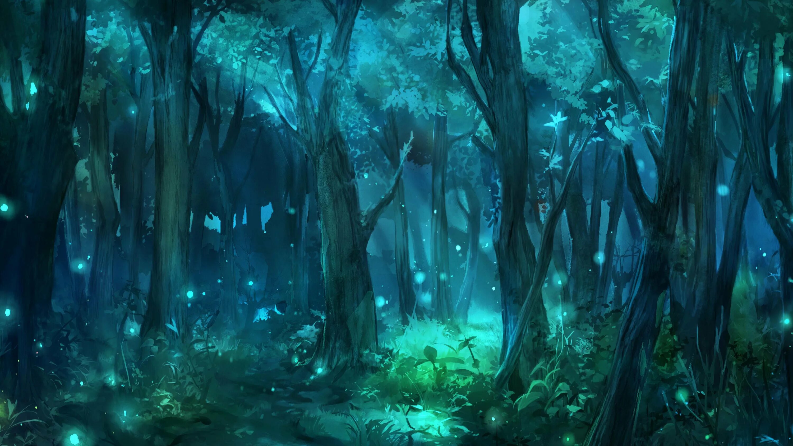 Кристальный лес. Фэнтези лес. Сказочный лес. Лес арты.