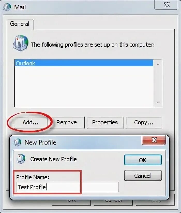 Create new profile. Create new profile