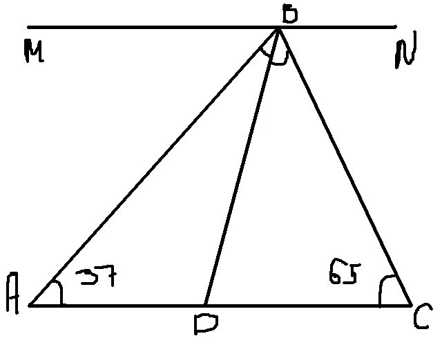 В треугольнике авс ас 37. Угол АВС равен 65 градусов. Углы треугольника. Треугольник ABC. Треугольник с углом 65 градусов.