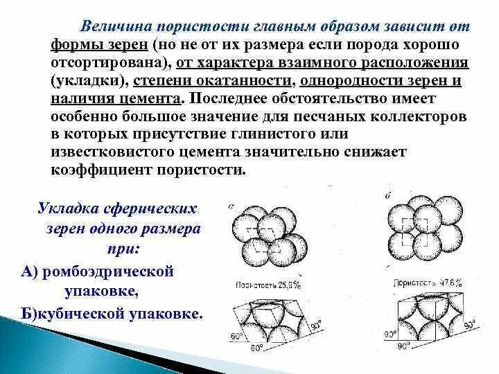 Величина пористости. Типы пористости. Величина пористости. Общая пористость. Формула расчета пористости горной породы.