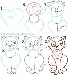 Как нарисовать кошку легко для детей 8