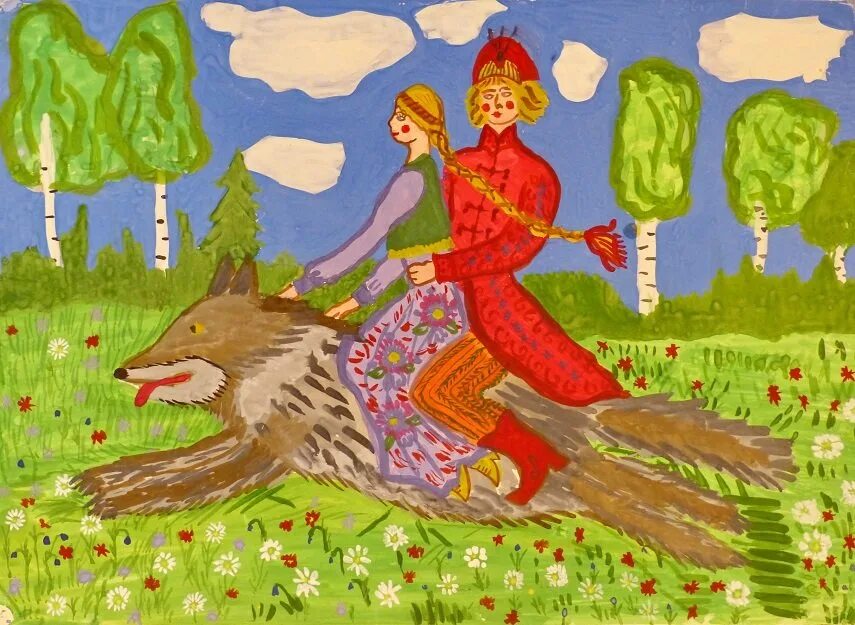 Царевич и серый волк рисунки. Иллюстрации к русским народным сказкам.