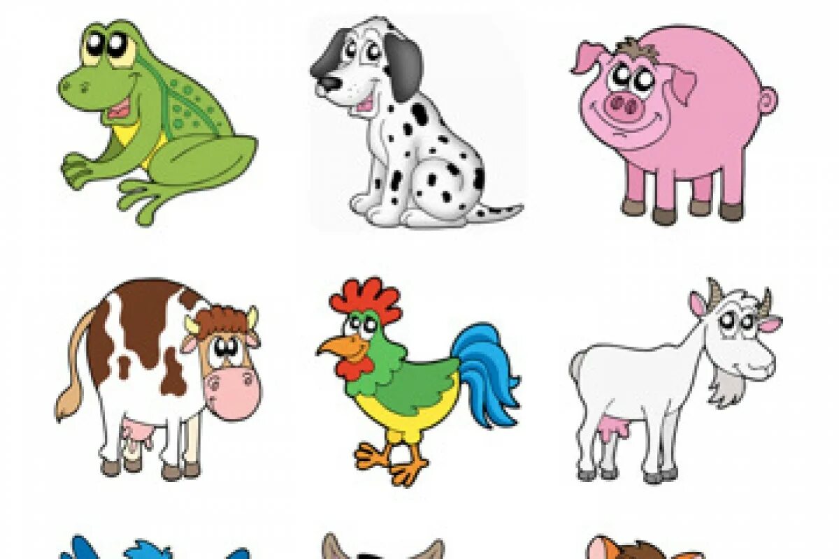 Картинки животных для детей. Картинки домашних животных для детей. Звукоподражания домашних животных. Рисунки животных для детей. Звуки обитателей