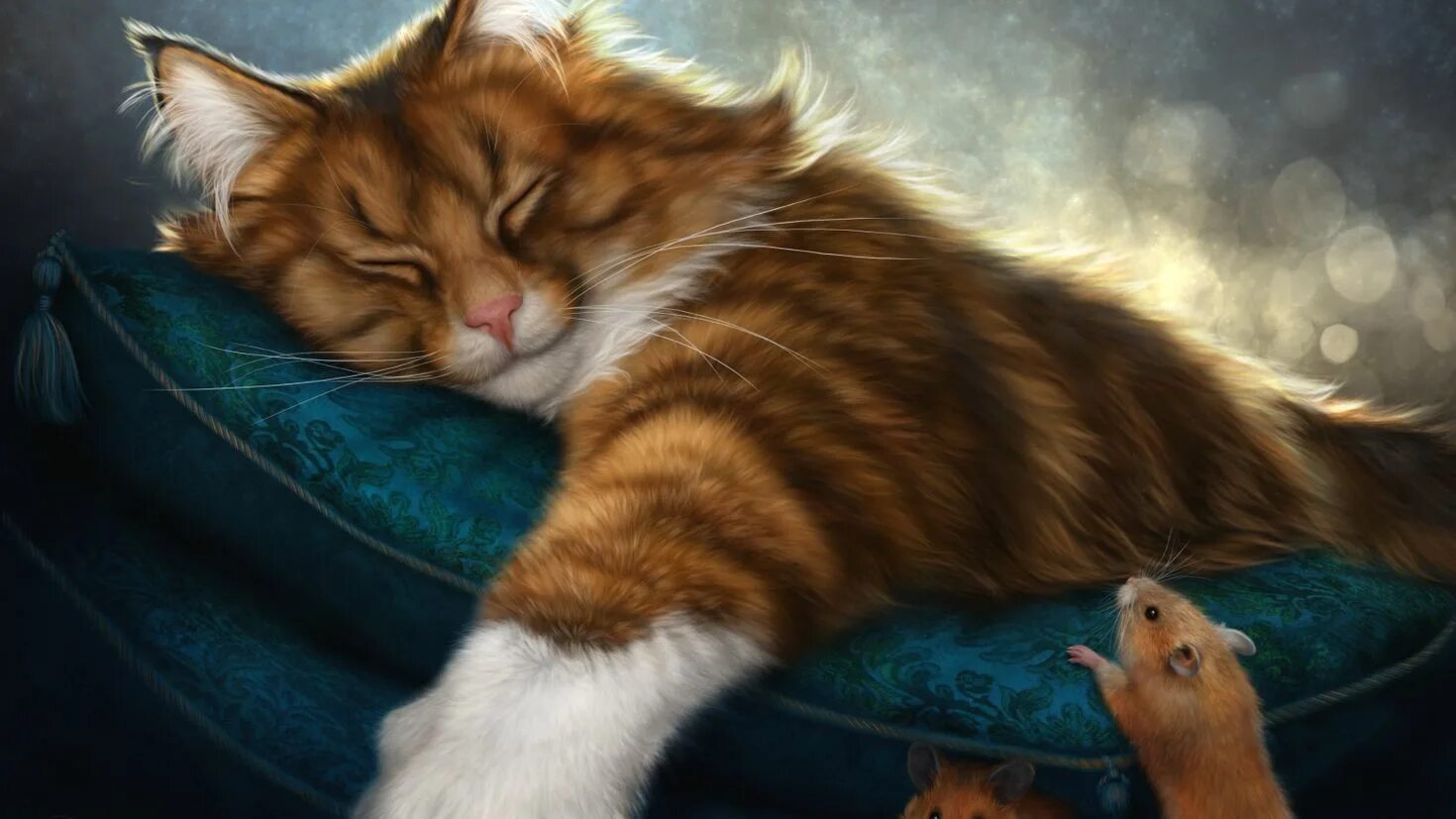 Картинки спокойной ночи с кошкой. Фэнтези кошки. Коты арты. Сказочная кошка. Спокойной ночи с кошками.