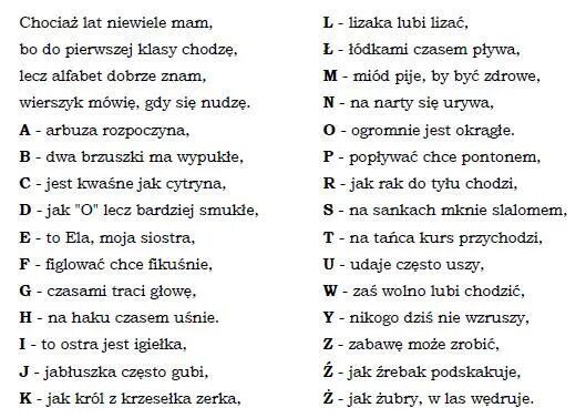 Польский текст в 1. Стихи на польском языке. Текст на польском. Польские стихи. Стишки на польском языке.