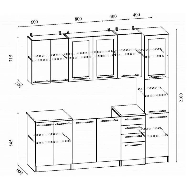 Какого размера кухонные шкафы