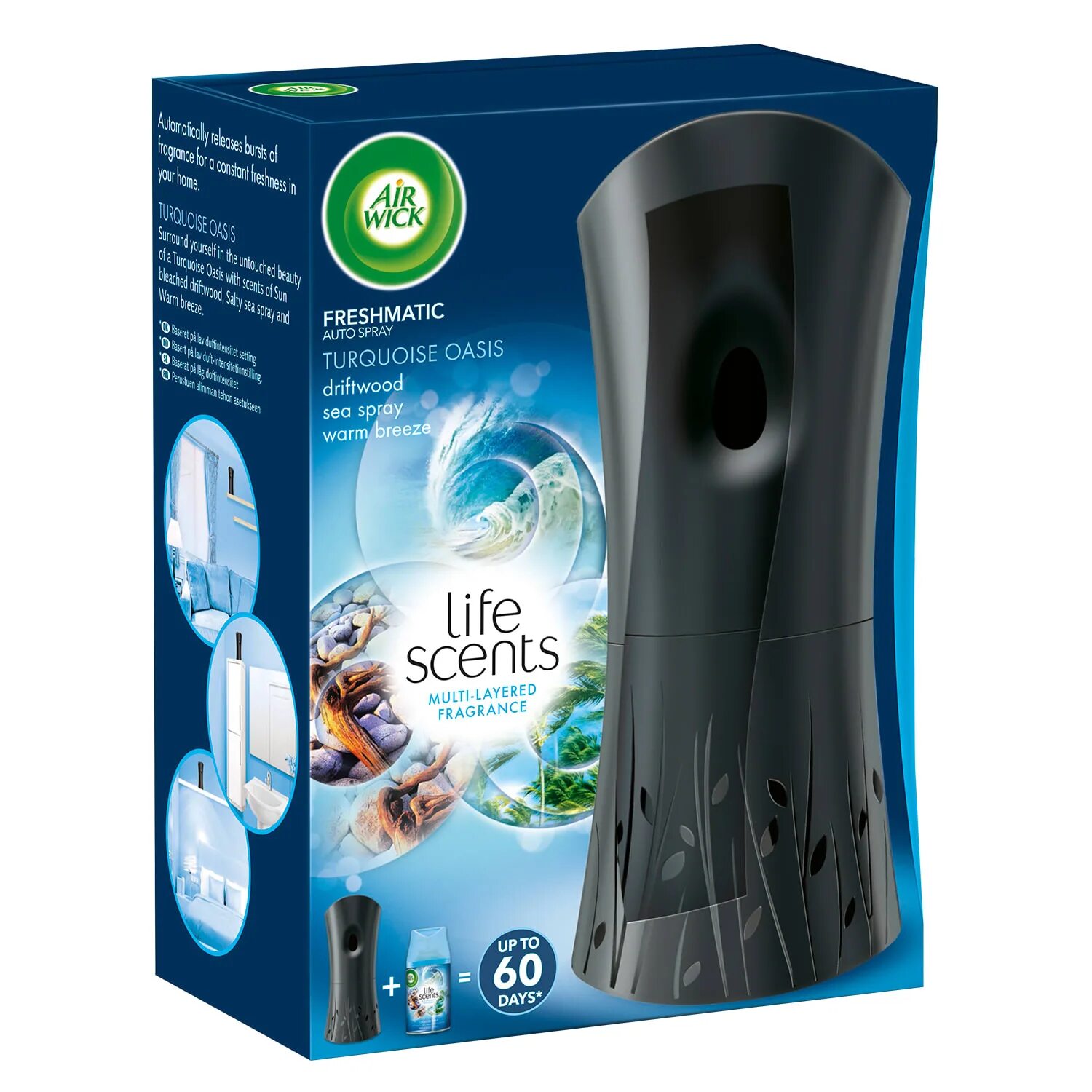 Освежитель воздуха freshmatic. Air Wick Freshmatic. Air Wick Freshmatic черный. Диспенсер Air Wick черный. AIRWICK Oasis Turquoise.