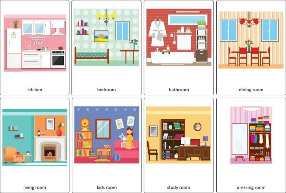 This is my flat. Комнаты Flashcards. Комнаты английский for Kids. Комнаты в доме карточки для детей. Домик с комнатами по английскому языку.