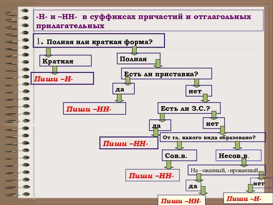 Написание суффиксов причастий и отглагольных прилагательных. Алгоритм н и нн в прилагательных и причастиях. алгоритм написания н и нн в причастиях и прилагательных. алгоритм написания нн в причастиях. алгоритм определения написания н и нн в причастиях.