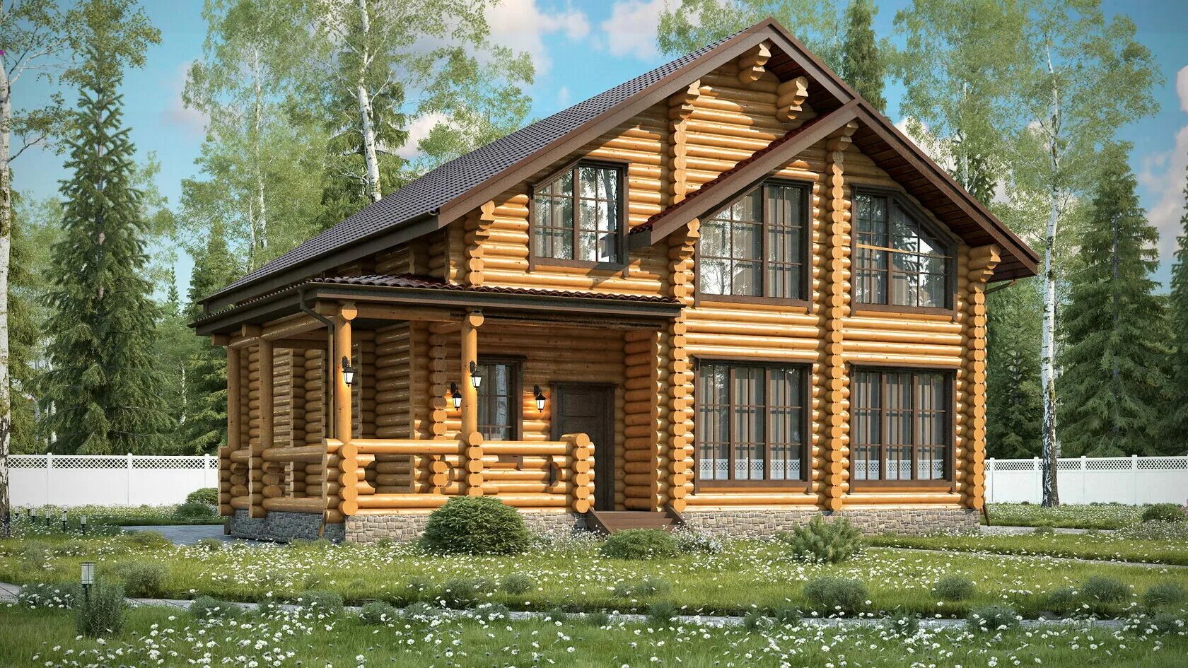 Проекты домов и бань из бревна ручной рубки Теремэкострой