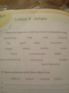 Match the adjectives to the nouns