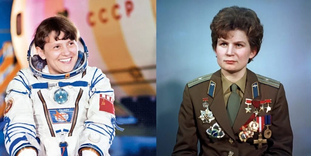 Какая советская женщина космонавт. Кондакова Савицкая Терешкова.