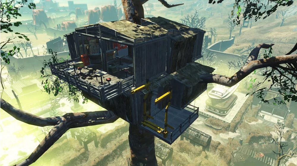 Life after 4. Дом в фоллаут 76. Игра домик на дереве. Fallout 4 дом на дереве. Fallout 4 строения на деревьях.