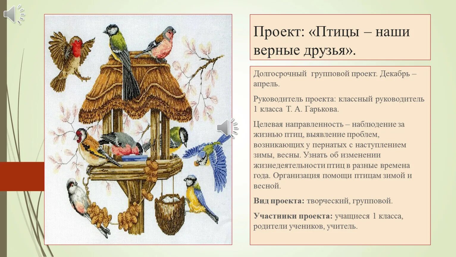 Проект про птицу 1 класс Долгосрочный проект "птицы