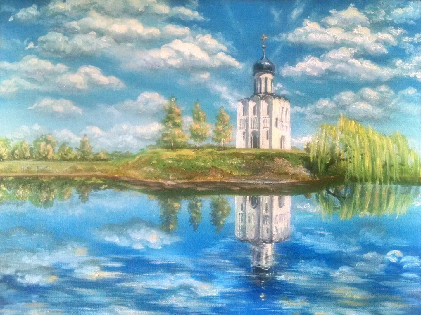 Рисунки вдали. Картина Церковь и озеро. Церковь вдалеке живопись. Картина с храмом вдалеке. Картина Церковь на острове.