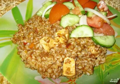 Простая гречка с курицей