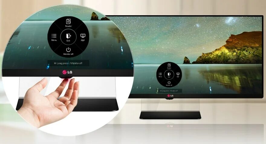 Включи дисплей на станции. LG 34um65. Джойстик монитора LG. Монитор с функцией телевизора. Кнопка джойстик для монитора.