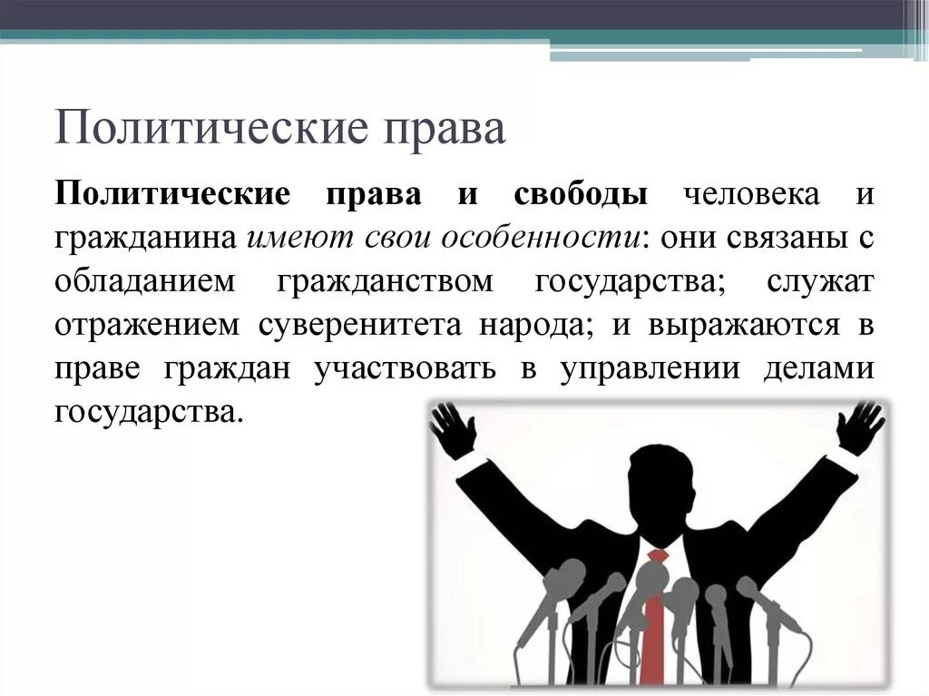 Значение политических прав для общественной жизни. Политическирава человека.