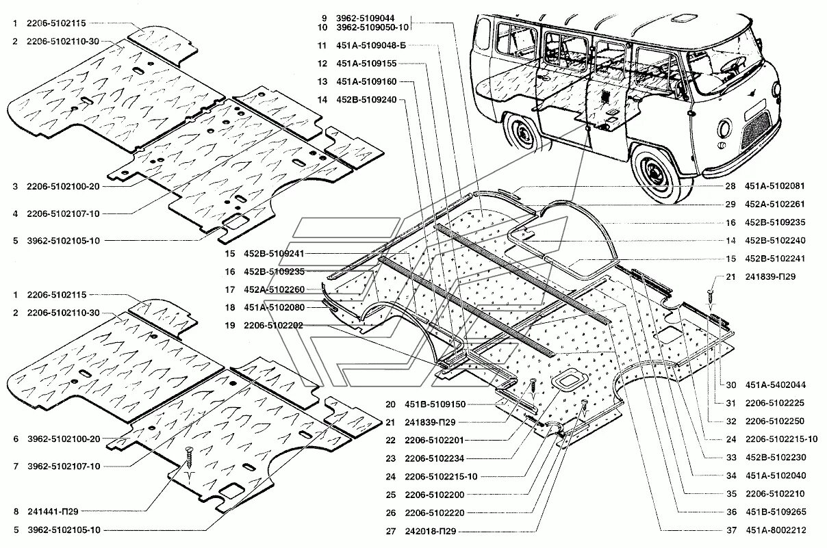 Коврики пола УАЗ-3741 - купить, цены в интернет-магазине Автопитер