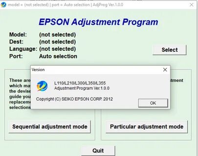 Epson l382 adjustment program free download