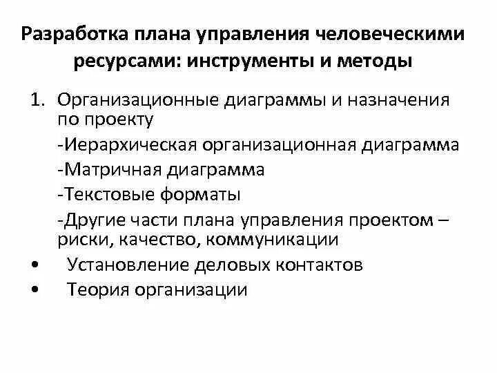 Управление человеческими ресурсами проекта Управление