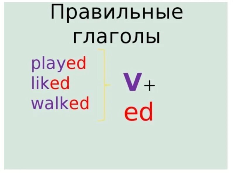 Правильные глаголы прошедшее время 4 класс. Правильные глаголы. Правильные глаголы ed. Окончание ed в past simple. Past simple окончание ed правило.