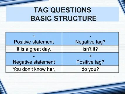 Tag questions примеры