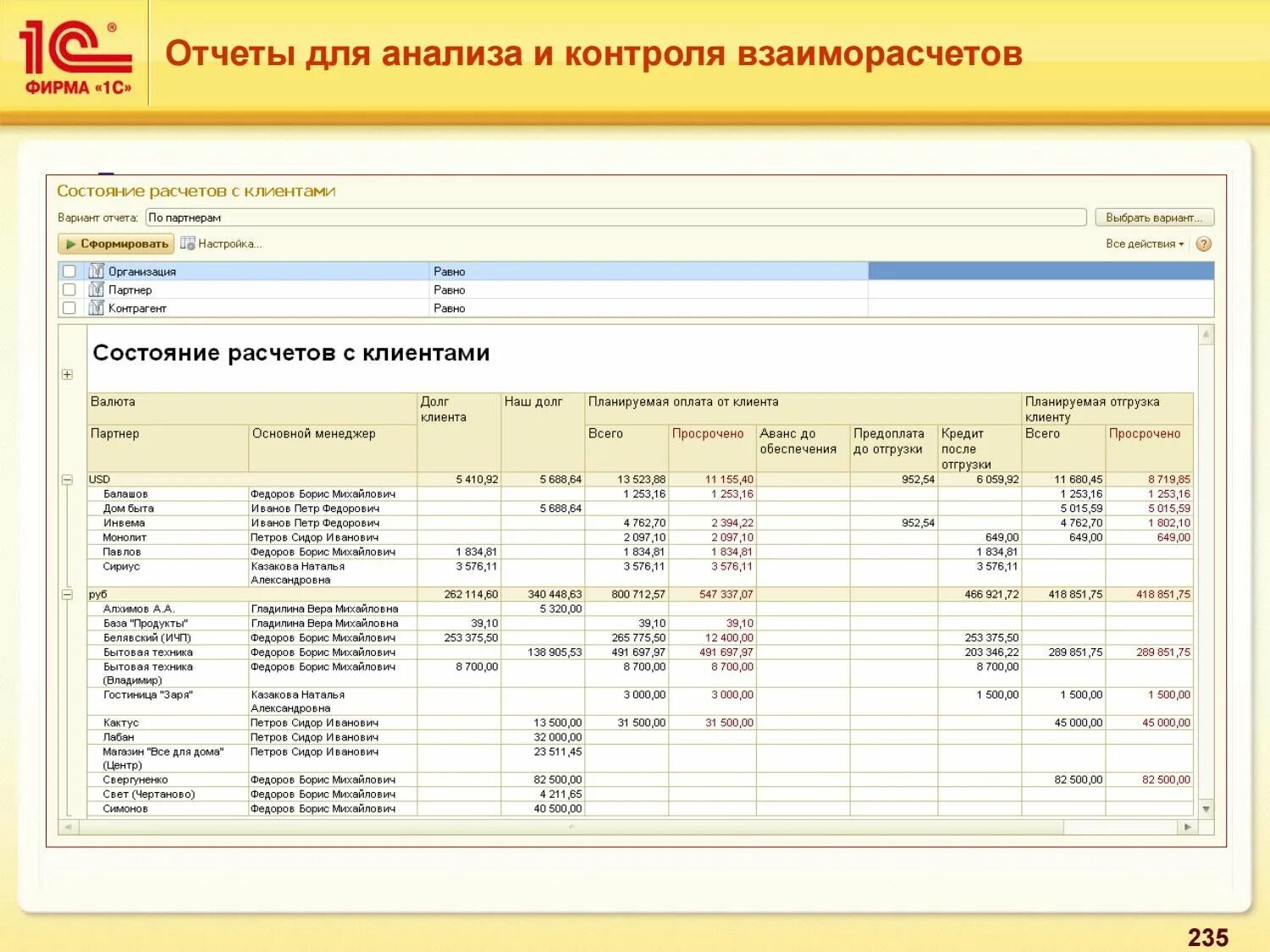 Расчеты с клиентами