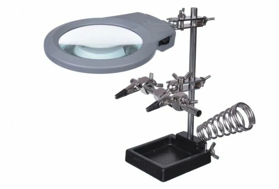 подставка третья рука с подсветкой. подставка третья рука с подсветкой. подставка третья рука с подсветкой. Mg16126-a te-801 с лупой и подсветкой. держатель плат mg16126-a.