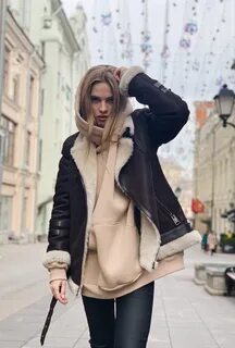 Дубленка авиатор с чем носить
