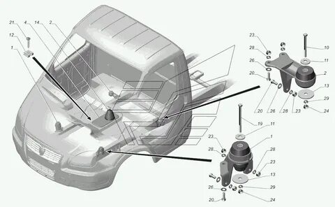 Болт крепления кабины газель
