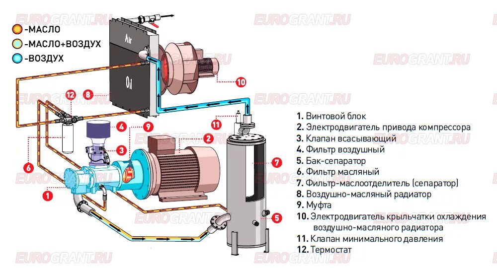 Система масло воздух. Клапан винтового блока компрессора Airpol. Винтовой компрессор электро 75kw. Схема подключения винтового воздушного компрессора. Схема винтового компрессора чиллера.