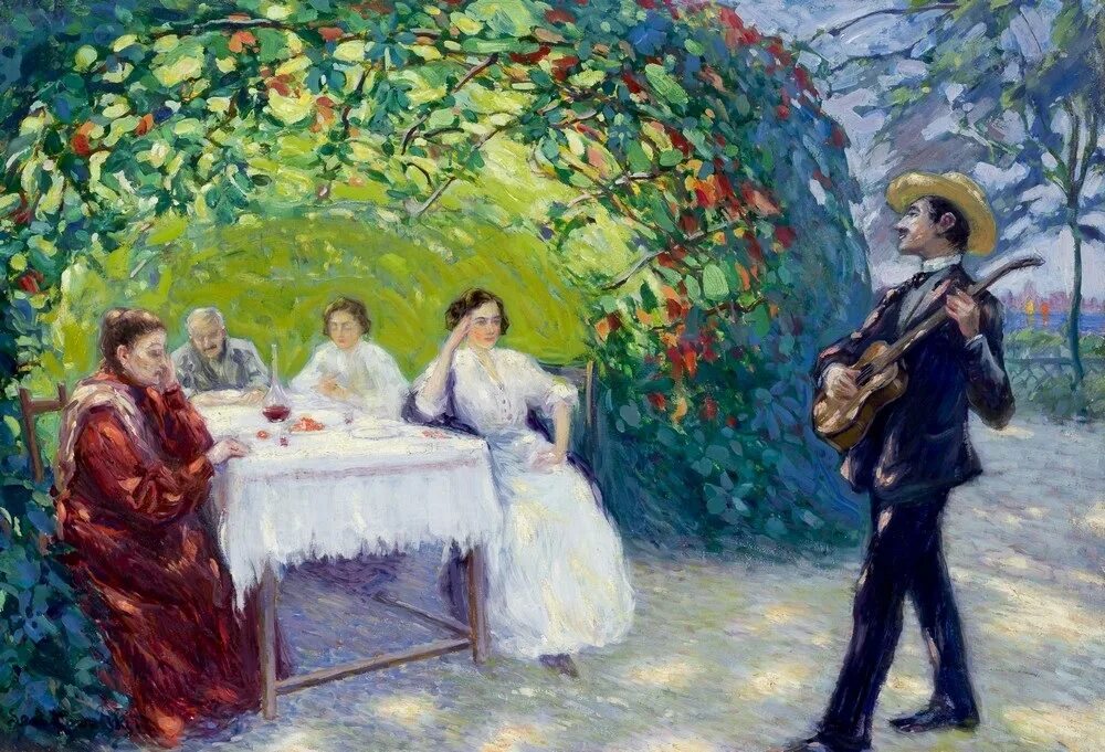 Серенада википедия. Серенада живопись. серенада картина. серенада картины художников. выпускной вечер на картинах художников.