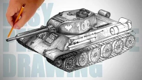 Танк т34 карандашом