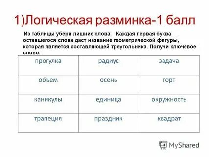 Составить слова из полке