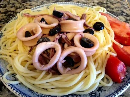 Макароны с кальмарами