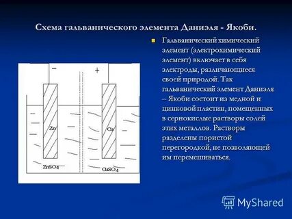 Гальванический элемент даниэля якоби