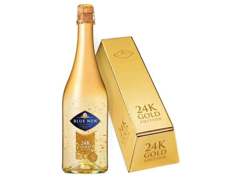 Золотое вино купить. Вино Blue nun 24k Gold. Игристое Blue nun 24k Gold Editions. Игристое вино "Blue nun" 24k Gold Edition. Шампанское Blue nun 24k.