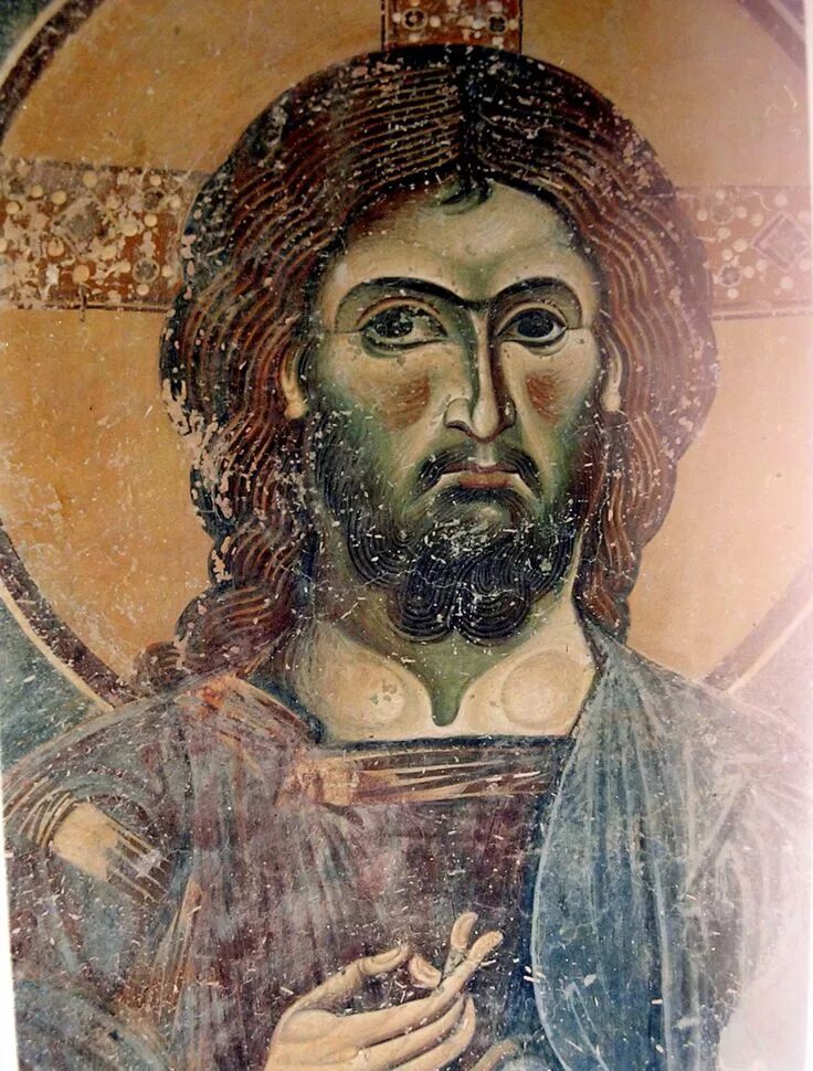 Дечаны преображение господне. Спаситель фреска. Образа спасителя из св. Фреска. Воскрешение лазаря фреска.