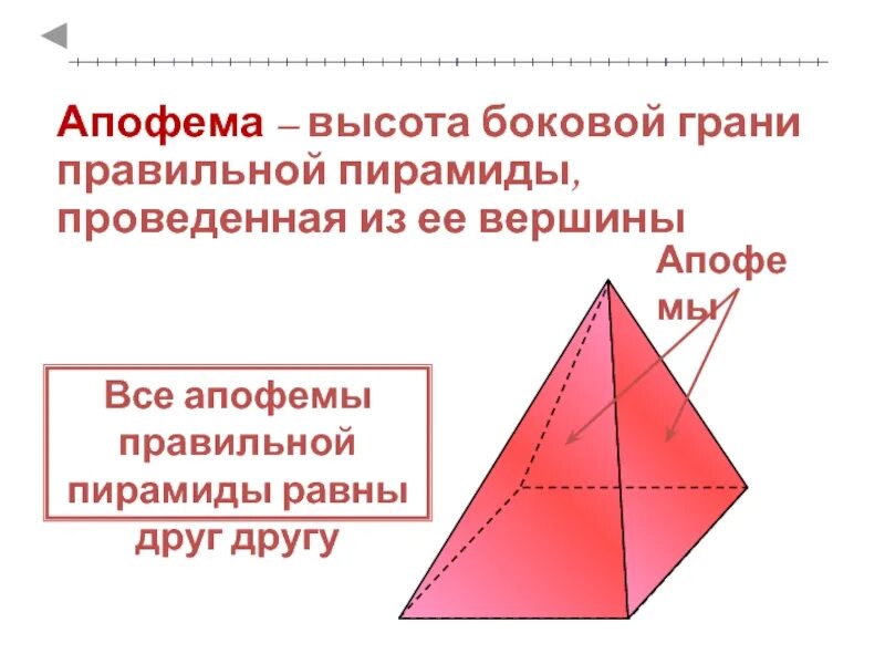 Высота пирамиды через апофему. Апофема пирамиды. Пирамида геометрия апофема. Что такое апофема правильной пирамиды. Апофема и высота пирамиды.