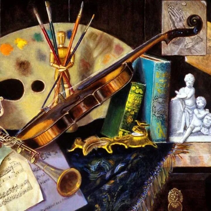 Креативные абстракции. Мировая художественная культура. Техника искусство культура. Коллаж на тему искусство. Натюрморт на тему искусство.